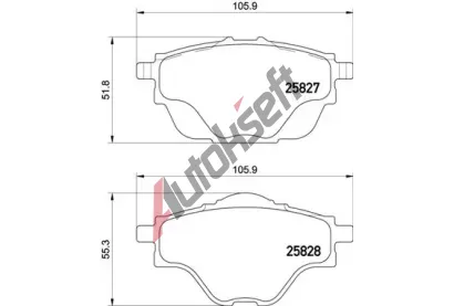 BREMBO Sada brzdovch destiek BRE P61124, P 61 124