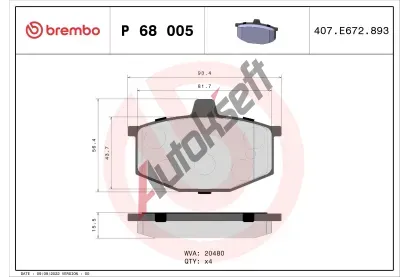 BREMBO Sada brzdov�ch desti�ek BRE P68005, P 68 005