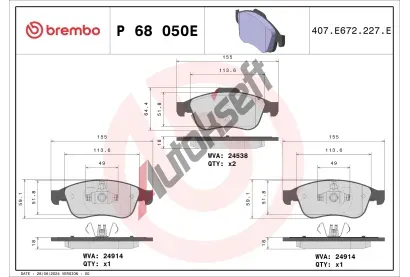 BREMBO Sada brzdových destiček BEYOND LINE - EV BRE P68050E, P 68 050E BREMBO Sada brzdových destiček BEYOND LINE - EV BRE P68050E, P 68 050E