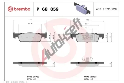BREMBO Sada brzdovch destiek BREMBO XTRA LINE BRE P68059X, P 68 059X