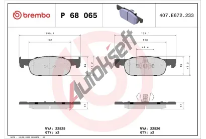 BREMBO Sada brzdovch destiek BREMBO XTRA LINE BRE P68065X, P 68 065X
