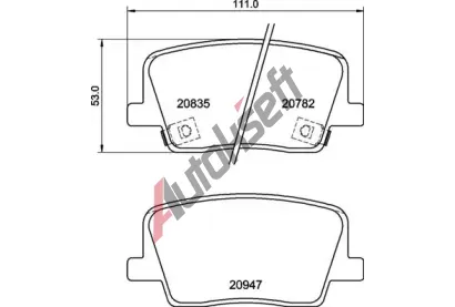 BREMBO Sada brzdovch destiek BRE P77003, P 77 003