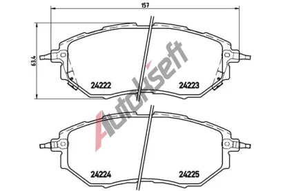 BREMBO Sada brzdovch destiek BREMBO XTRA LINE BRE P 78 017X, BRE P78017X