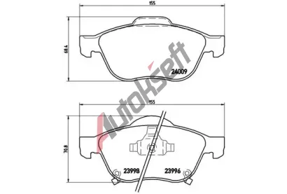 BREMBO Sada brzdovch destiek - kotouov brzda BRE P83043, P 83 043