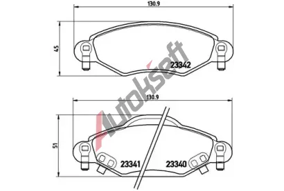 BREMBO Sada brzdovch destiek - kotouov brzda BRE P83053, P 83 053