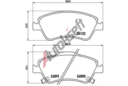 BREMBO Sada brzdovch destiek - kotouov brzda BRE P83079, P 83 079