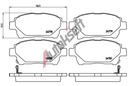 BREMBO Sada brzdovch destiek - kotouov brzda BRE P83097, P 83 097