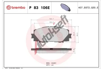 BREMBO Sada brzdov�ch desti�ek BEYOND LINE - EV BRE P83106E, P 83 106E