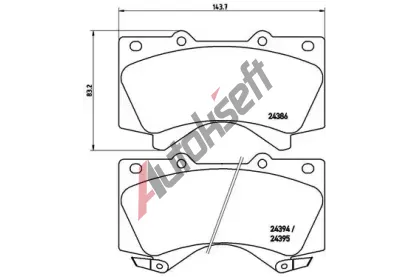 BREMBO Sada brzdovch destiek - kotouov brzda BRE P83107, P 83 107