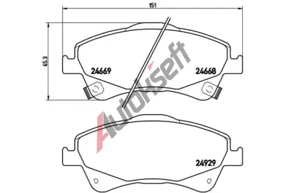 BREMBO Sada brzdovch destiek - kotouov brzda BRE P83109, P 83 109