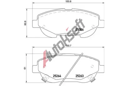 BREMBO Sada brzdovch destiek BRE P83148, P 83 148