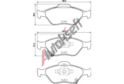BREMBO Sada brzdovch destiek BRE P 83 159, BRE P83159