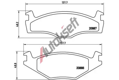 BREMBO Sada brzdovch destiek - kotouov brzda BRE P85005, P 85 005