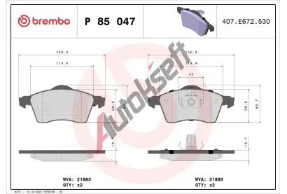 BREMBO Sada brzdovch destiek - kotouov brzda BRE P85047, P 85 047