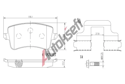 BREMBO Sada brzdovch destiek XTRA LINE - Ceramic BRE P85100NX, P85100NX