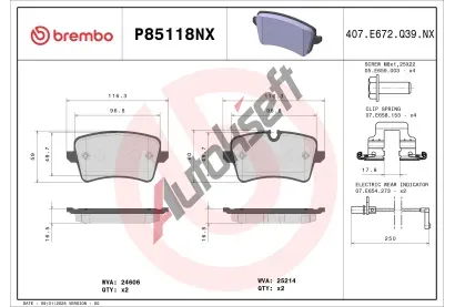 BREMBO Sada brzdových destiček XTRA LINE - Ceramic BRE P85118NX, P85118NX BREMBO Sada brzdových destiček XTRA LINE - Ceramic BRE P85118NX, P85118NX