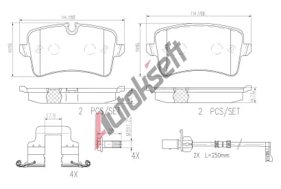 BREMBO Sada brzdovch destiek XTRA LINE - Ceramic BRE P85120NX, P85120NX
