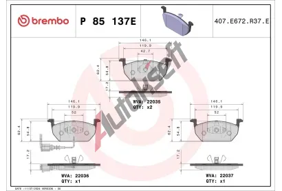 BREMBO Sada brzdov�ch desti�ek BEYOND LINE - EV BRE P85137E, P 85 137E