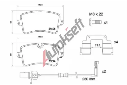 BREMBO Sada brzdovch destiek BRE P 85 157, BRE P85157