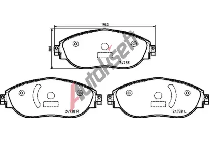 BREMBO Sada brzdovch destiek DIRECTIONAL BRAKE PADS BRE P85166, BRE P 85 166