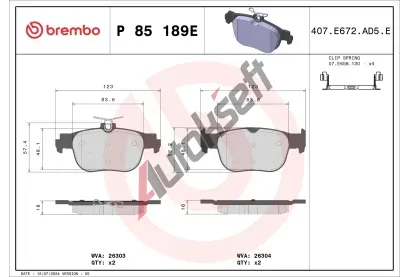 BREMBO Sada brzdov�ch desti�ek BEYOND LINE - EV BRE P85189E, P 85 189E