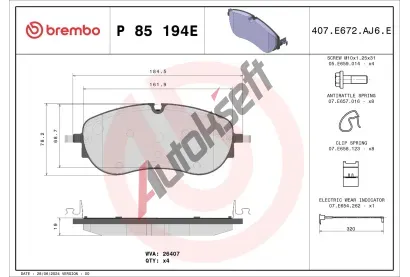 BREMBO Sada brzdových destiček BEYOND LINE - EV BRE P85194E, P 85 194E BREMBO Sada brzdových destiček BEYOND LINE - EV BRE P85194E, P 85 194E