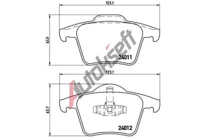 BREMBO Sada brzdovch destiek - kotouov brzda BRE P86019, P 86 019