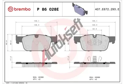 BREMBO Sada brzdov�ch desti�ek BEYOND LINE - EV BRE P86028E, P 86 028E