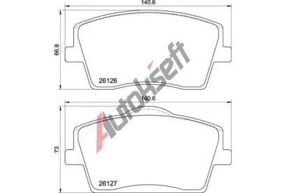 BREMBO Sada brzdovch destiek BRE P86031, P 86 031