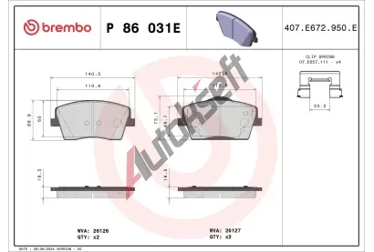 BREMBO Sada brzdových destiček BEYOND LINE - EV BRE P86031E, P 86 031E BREMBO Sada brzdových destiček BEYOND LINE - EV BRE P86031E, P 86 031E