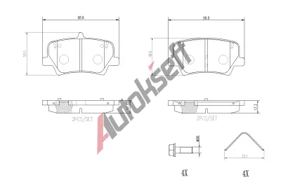 BREMBO Sada brzdovch destiek BRE P86032, P 86 032