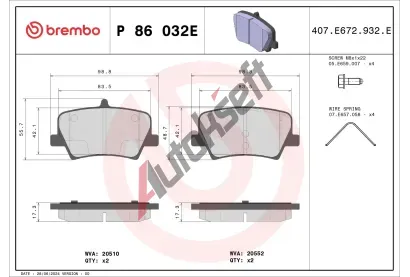 BREMBO Sada brzdových destiček BEYOND LINE - EV BRE P86032E, P 86 032E BREMBO Sada brzdových destiček BEYOND LINE - EV BRE P86032E, P 86 032E