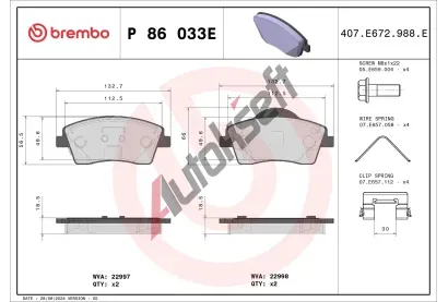 BREMBO Sada brzdov�ch desti�ek BEYOND LINE - EV BRE P86033E, P 86 033E