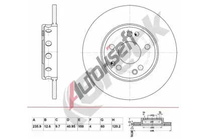 BRECK Brzdov kotou - 236 mm BRK BR 010 SA100, BR 010 SA100
