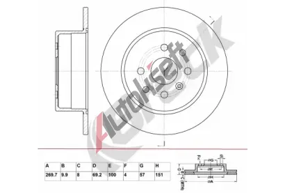 BRECK Brzdov kotou - 270 mm BRK BR 019 SA100, BR 019 SA100