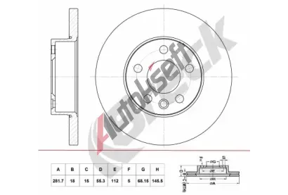BRECK Brzdov kotou - 282 mm BRK BR 055 SA100, BR 055 SA100
