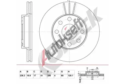 BRECK Brzdov kotou - 236 mm BRK BR 306 VA100, BR 306 VA100