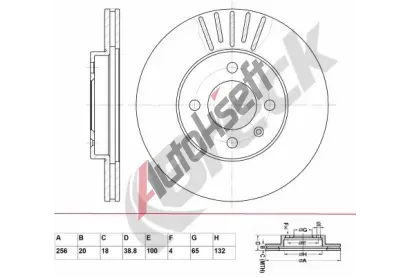 BRECK Brzdov kotou - 256 mm BRK BR 313 VA100, BR 313 VA100