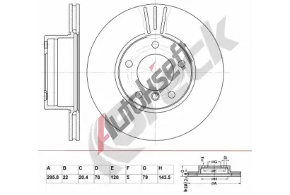 BRECK Brzdov kotou - 296 mm BRK BR 375 VA100, BR 375 VA100