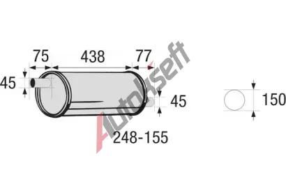 BOSAL Stedn tlumi vfuku - univerzln BS 248-155, 248-155