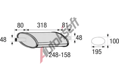 BOSAL Střední tlumič výfuku - univerzální BS 248-158, 248-158 BOSAL Střední tlumič výfuku - univerzální BS 248-158, 248-158