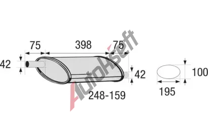 BOSAL Stedn tlumi vfuku - univerzln BS 248-159, 248-159