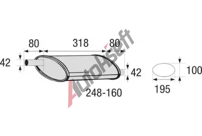 BOSAL Stedn tlumi vfuku - univerzln BS 248-160, 248-160