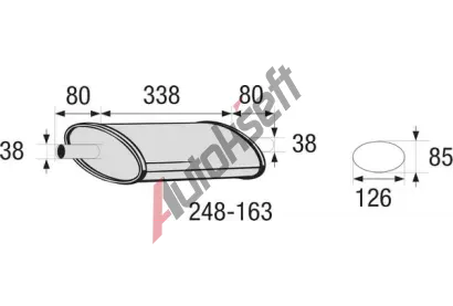 BOSAL Stedn tlumi vfuku - univerzln BS 248-163, 248-163