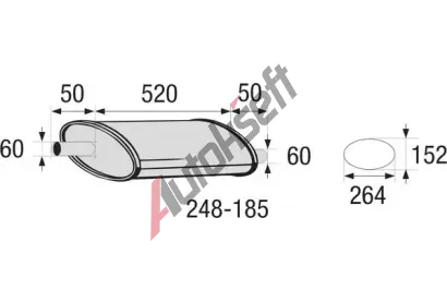 BOSAL Stedn tlumi vfuku - univerzln BS 248-185, 248-185