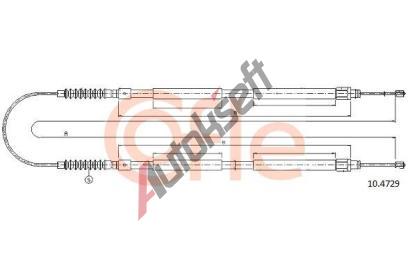 COFLE Tažné lanko parkovací brzdy CFL 10.4729, 10.4729 COFLE Tažné lanko parkovací brzdy CFL 10.4729, 10.4729