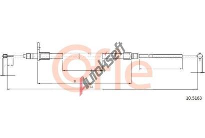 COFLE Tažné lanko parkovací brzdy CFL 10.5163, 10.5163 COFLE Tažné lanko parkovací brzdy CFL 10.5163, 10.5163