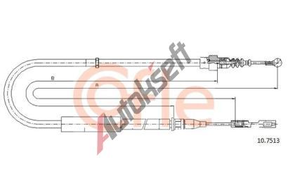 COFLE Tažné lanko parkovací brzdy CFL 10.7513, 10.7513 COFLE Tažné lanko parkovací brzdy CFL 10.7513, 10.7513