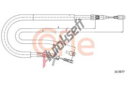COFLE Tažné lanko parkovací brzdy CFL 10.9877, 10.9877  COFLE Tažné lanko parkovací brzdy CFL 10.9877, 10.9877
