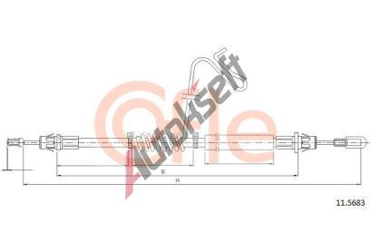 COFLE Tažné lanko parkovací brzdy CFL 11.5683, 11.5683  COFLE Tažné lanko parkovací brzdy CFL 11.5683, 11.5683